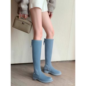 Women's Over-the-Knee Denim Boots Comfortable Flat-Soled Long Boots