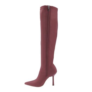 Fashionable Taupe High Heel Stiletto Knee-high Boots Pointed Toe Spool Heel, Fashion Dress Boots for Women