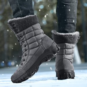 Men's Cotton Boots Outdoor Cashmere High-top Protective Boots Cross-country Warm Padded Fashion Boots