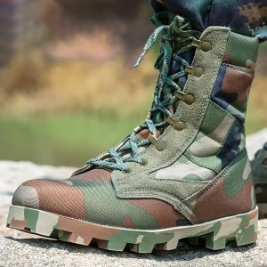 Men's Camouflage Hiking Boots, Windproof, Non-Slip, Durable, High Top for Outdoor Activities